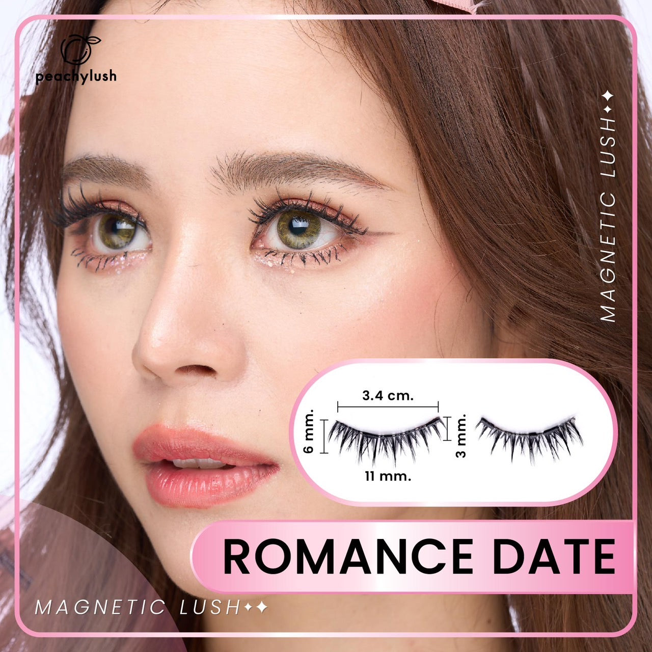 ใหม่!!  ขนตาแม่เหล็กและที่หนีบ PEACHY LUSH Magnetic Eyelashes & Applicator