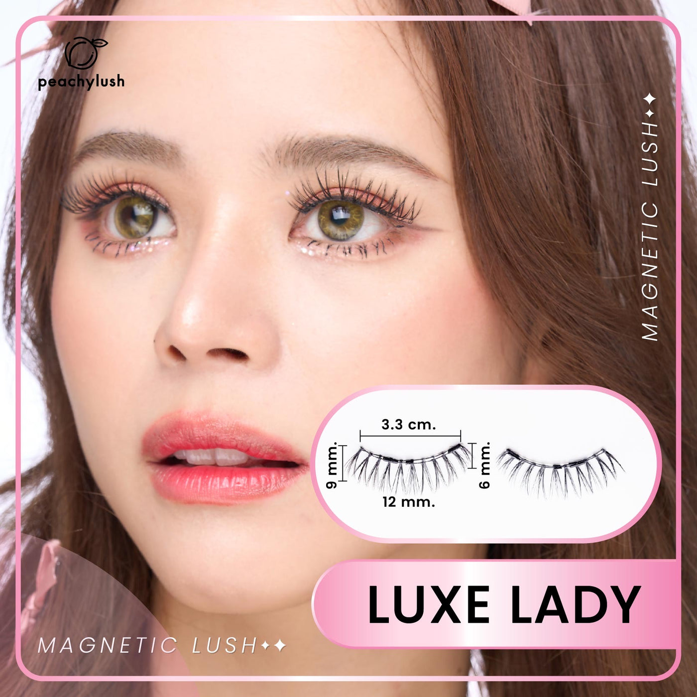 ใหม่!!  ขนตาแม่เหล็กและที่หนีบ PEACHY LUSH Magnetic Eyelashes & Applicator