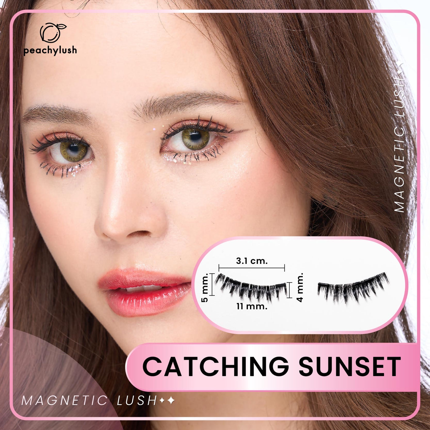 NEW!! ขนตาแม่เหล็กและที่หนีบ PEACHY LUSH Magnetic Eyelashes & Applicator