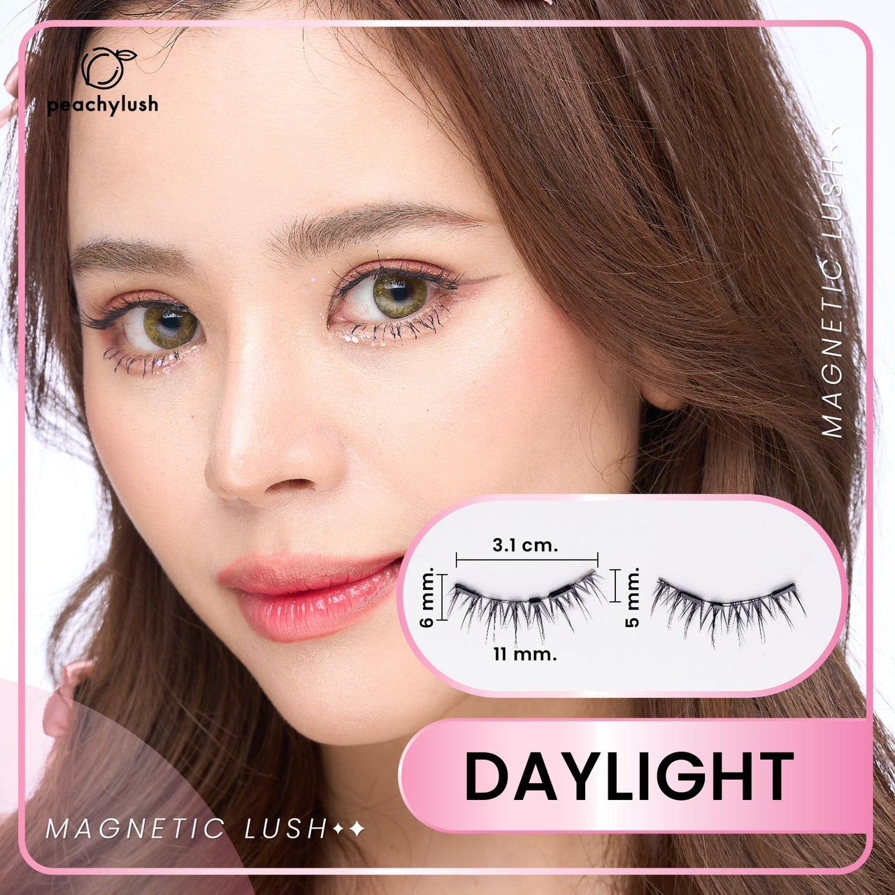 ใหม่!!  ขนตาแม่เหล็กและที่หนีบ PEACHY LUSH Magnetic Eyelashes & Applicator